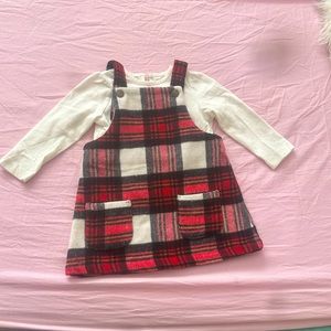 18 mos baby girl plaid dress and top set.